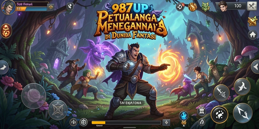 Screenshot utama 987UP menampilkan aksi petualangan yang mendebarkan.