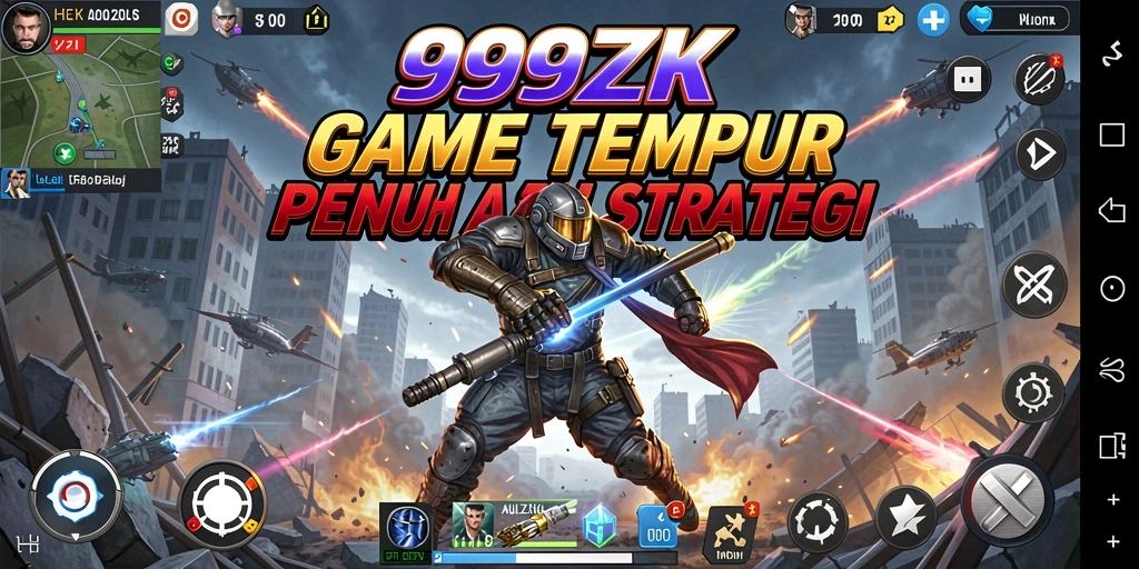 Screenshot gameplay dari 999ZK yang penuh aksi.