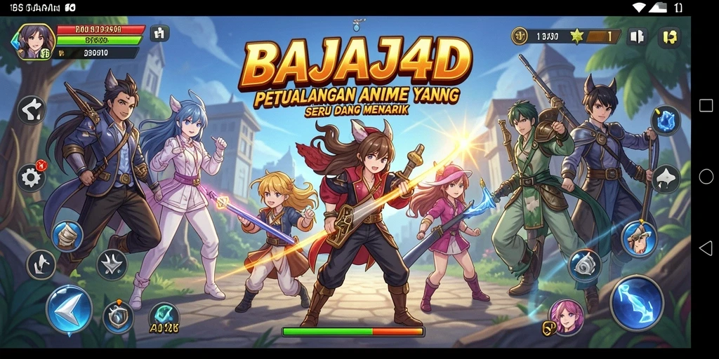 Tangkapan layar gameplay BAJAJ4D dengan karakter anime yang beraksi.