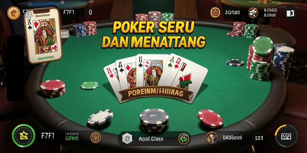 Screenshot F7F7 menampilkan aksi seru permainan poker yang mendebarkan.