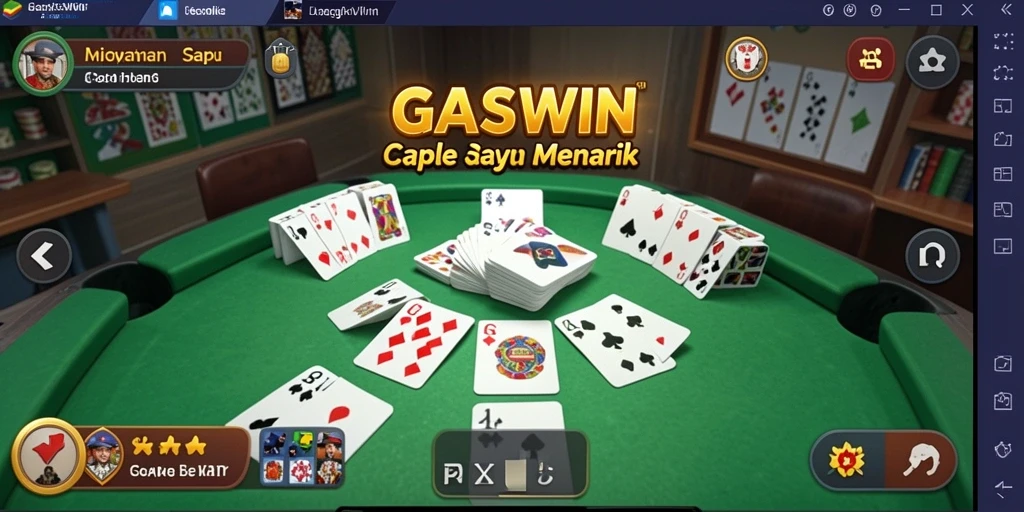 Screenshot GASWIN menampilkan aksi seru permainan Gaple.
