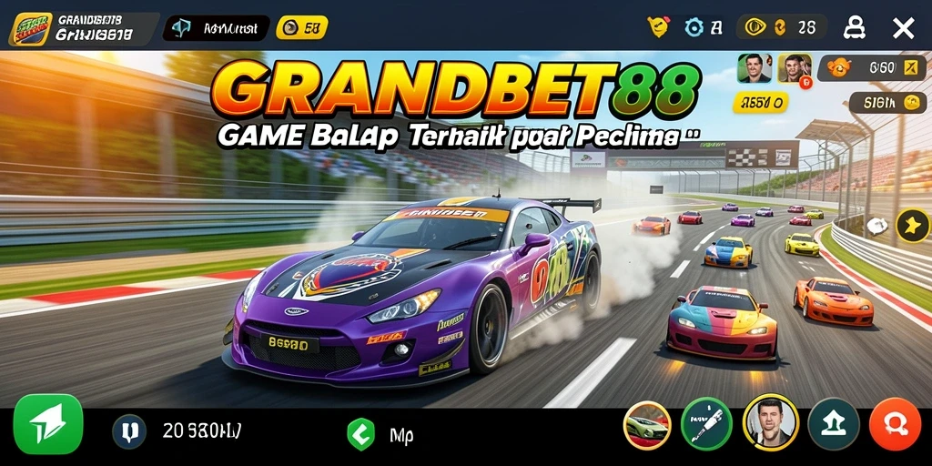 Menampilkan aksi balap seru dalam GRANDBET88 dengan grafis menakjubkan.
