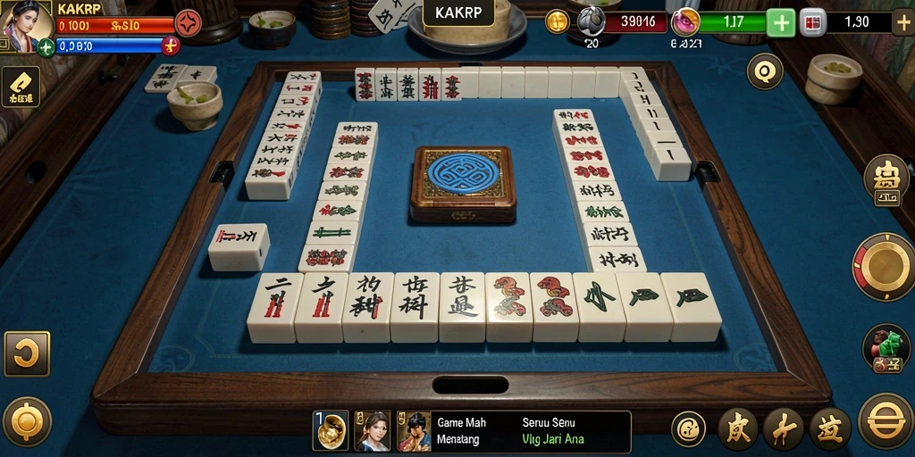 Screenshot utama KAKRP menunjukkan gameplay Mahjong yang menarik dan seru.