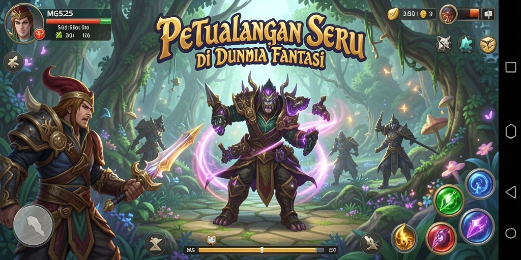 Tampilan screenshot MG525 menampilkan aksi seru dalam pertarungan RPG.