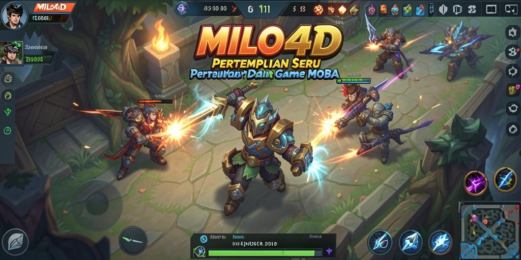 Tampilan gameplay MOBA yang menarik dan penuh aksi dari MILO4D.