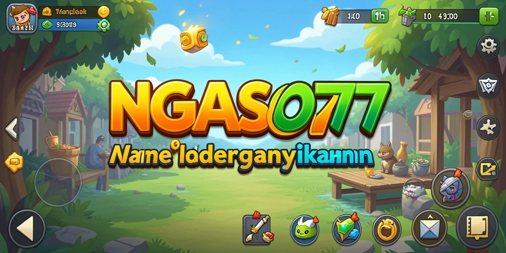 Screenshot gameplay NGASO77 dengan karakter Idle yang aktif.