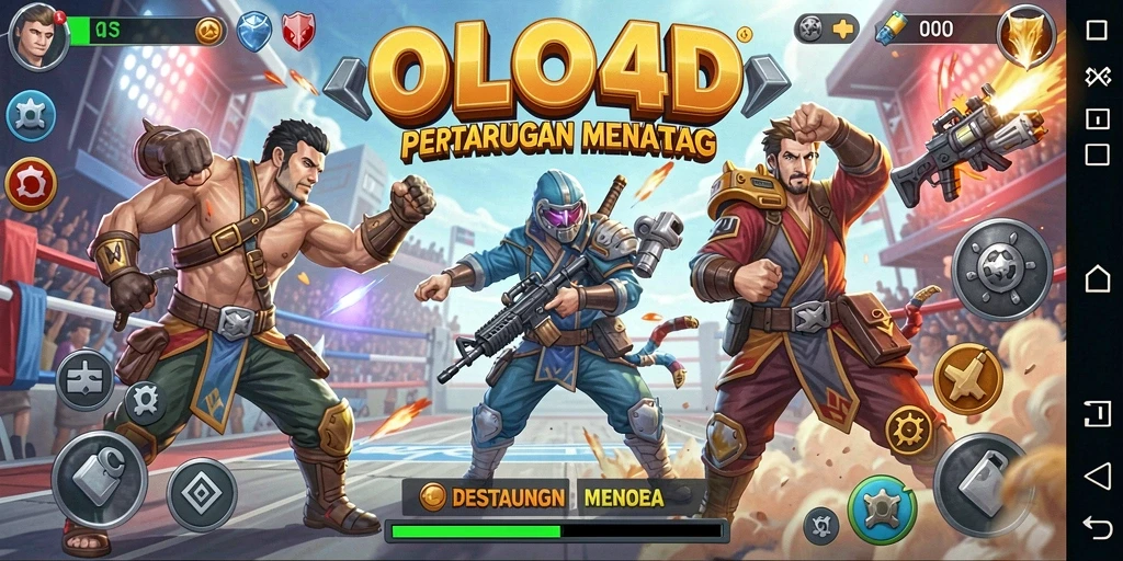 Tangkapan layar utama OLLO4D menampilkan aksi pertarungan yang mendebarkan.