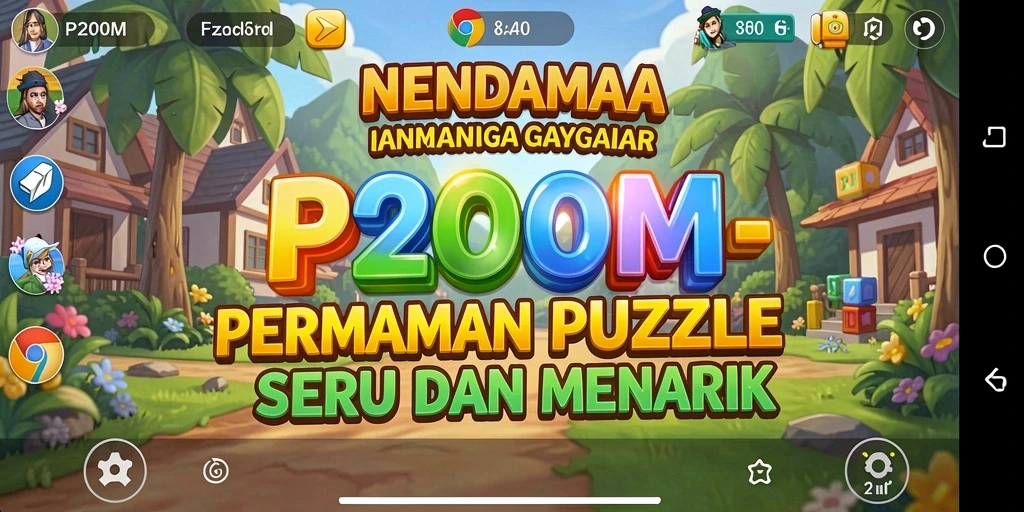 Screenshot P200M menampilkan gameplay puzzle yang menantang dan menarik.