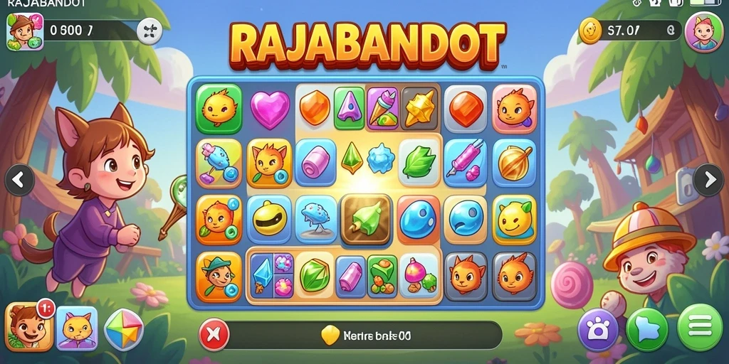 Tampilan gameplay seru dalam game Match-3 RAJABANDOT.