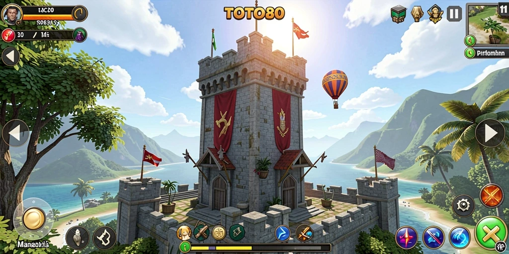 Tampilan gameplay seru dalam TOTO80 Tower Defense.